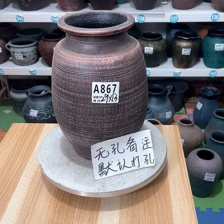 红陶手工制作工艺花盆