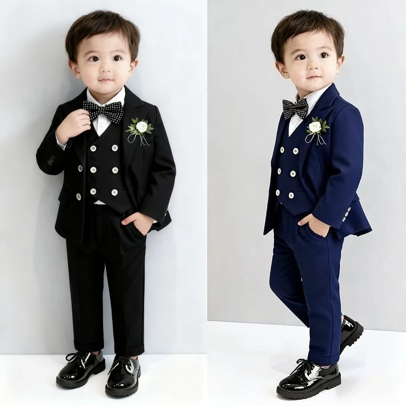 2025春秋周岁礼服男童小西装套装儿童西服花童演出服英伦风主持人