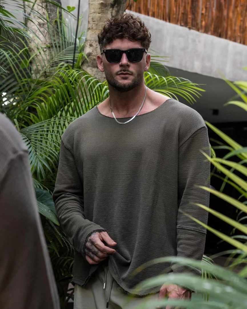 编号链接03.30号 男士长袖宽松纯色长袖 休闲百搭情侣简约 圆领