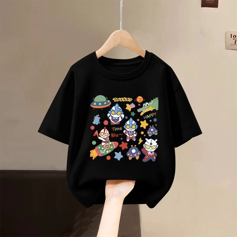 儿童短袖T恤2025夏季新款卡通印花中大童宽松透气男女孩宝宝上衣