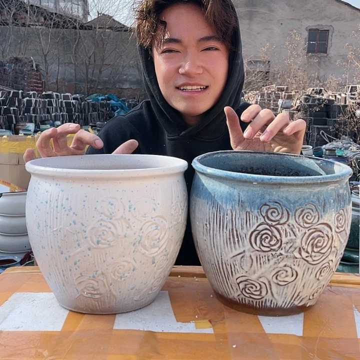 红陶宜兴紫砂花盆