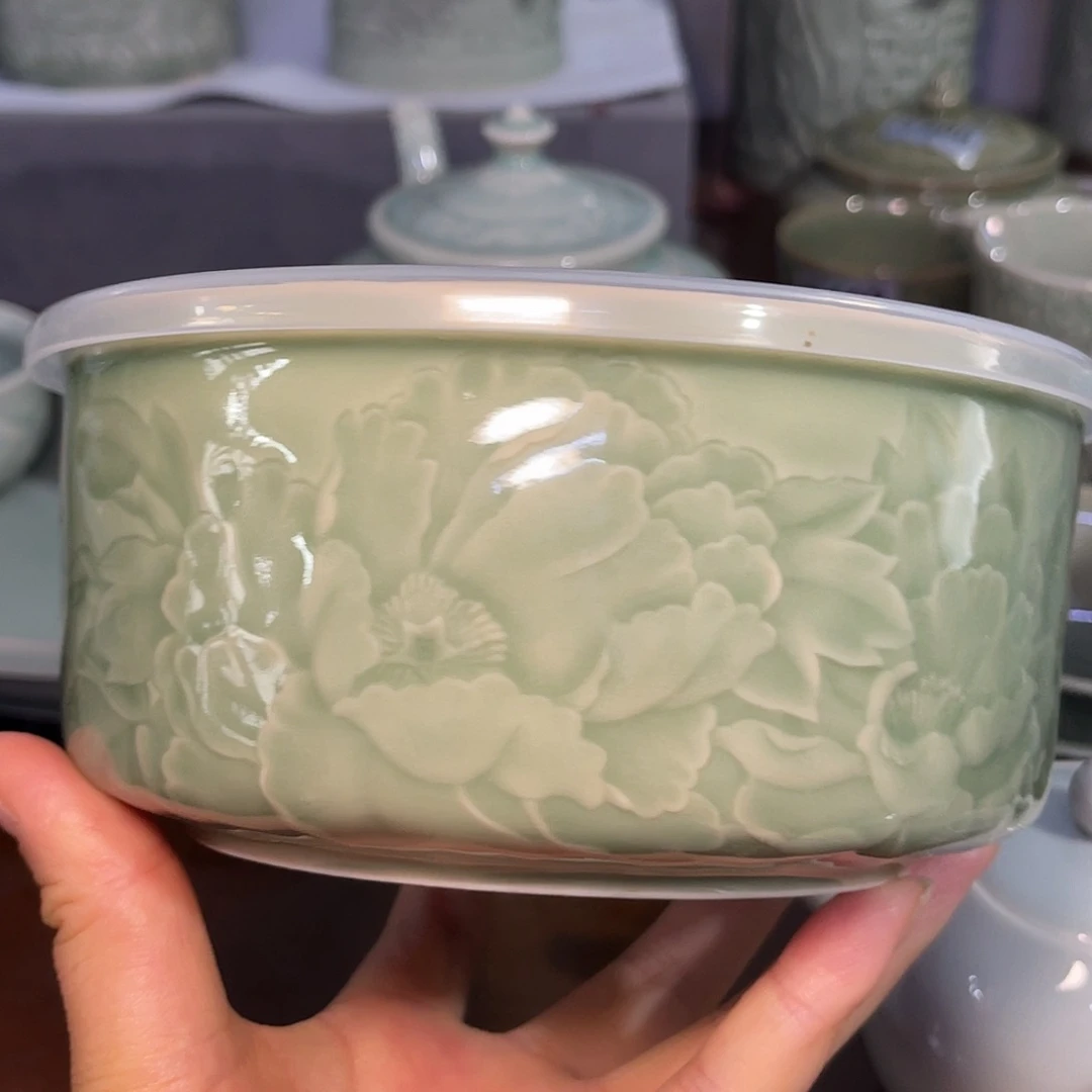 瓷微瑕保鲜盒大号二只