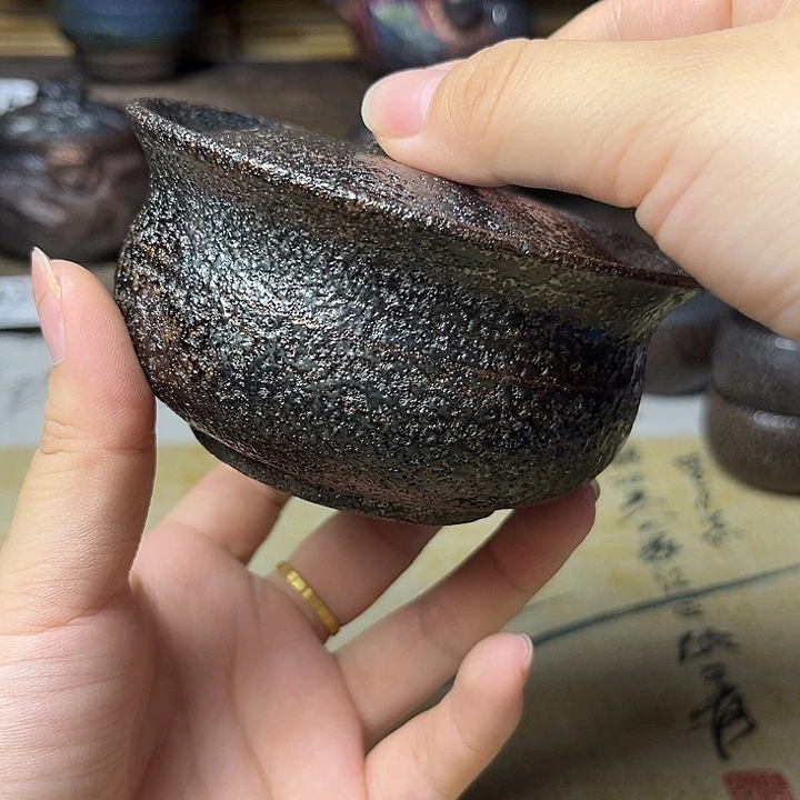 -****子荥经黑砂茶具盖碗