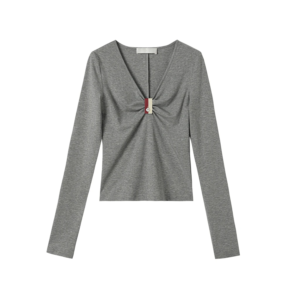 ReneRiva买手店 UHOO WU 2025SS V领搭袢T恤