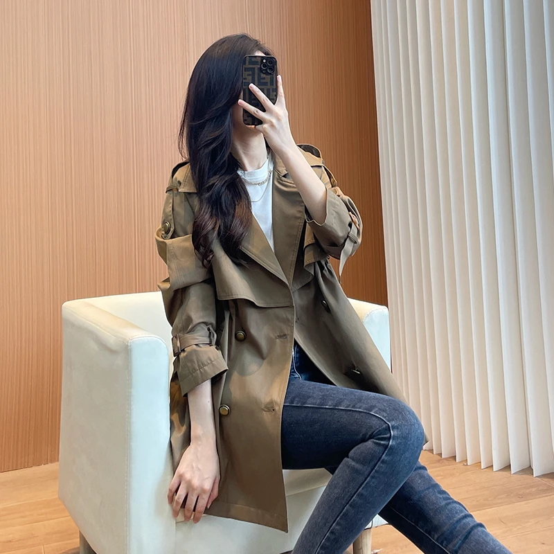 风衣外套女2025年新款中长款百搭休闲薄款小个子春秋女装气质大衣