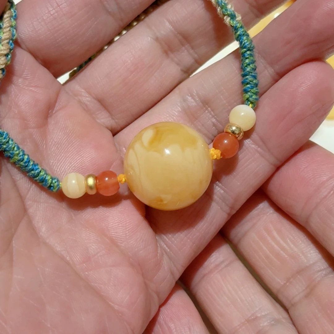 蜜蜡颈饰未镶嵌琥珀蜜蜡吊坠项链21.3mm
