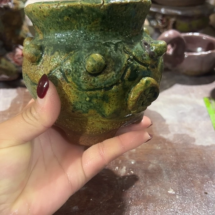 124手工粗陶高温花盆