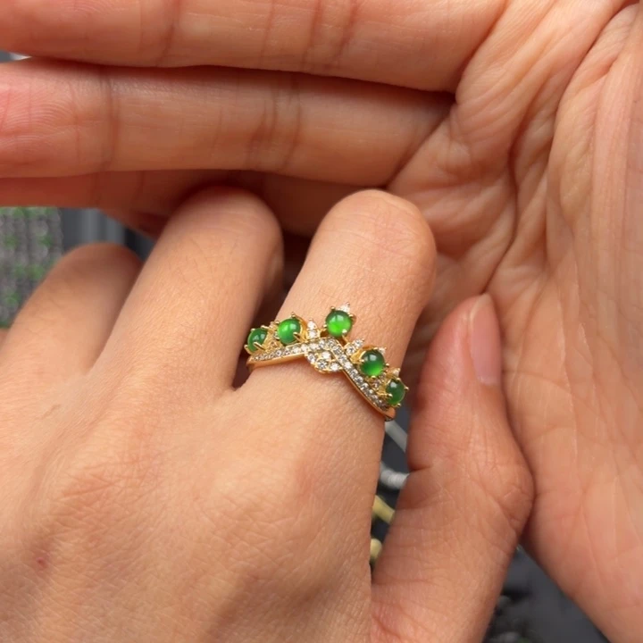 风***期翡翠银S925镶嵌耳饰