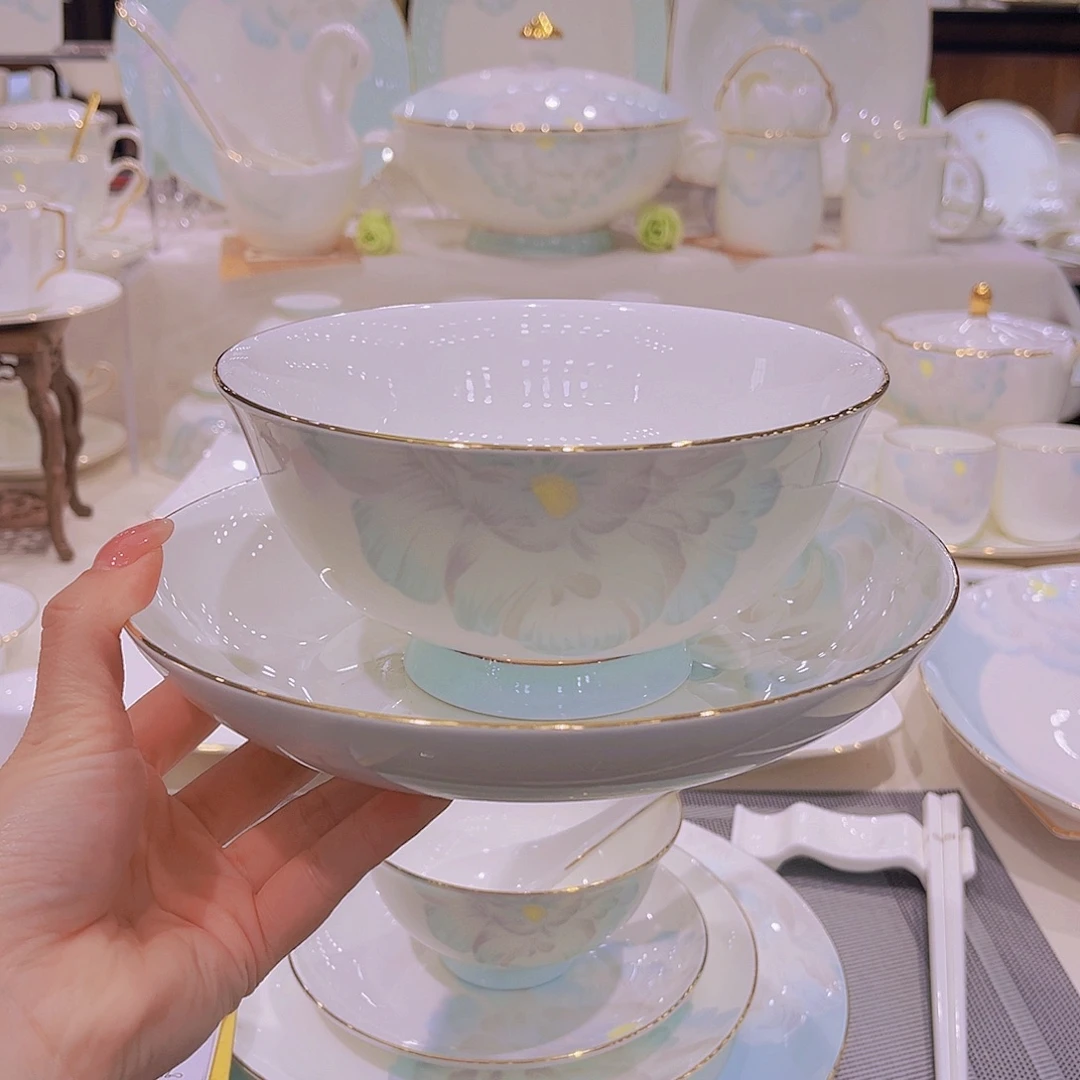 瓷邂逅菜盘4个面碗4个