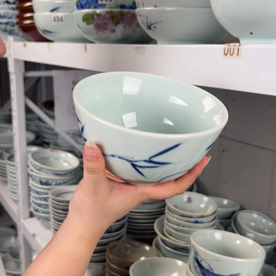 微瑕手绘6寸小足面碗（随机图案单只装）