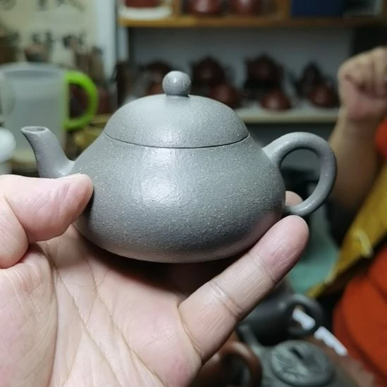 茶壶紫砂j**i天青泥，梨式壶，150cc容量