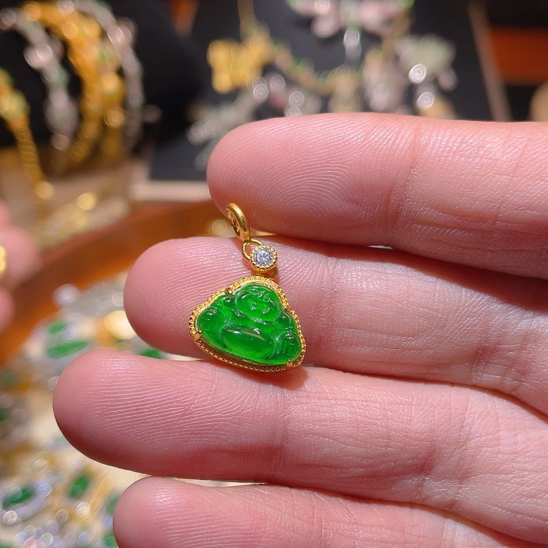 翡翠吊坠(不含链)银S925镶嵌