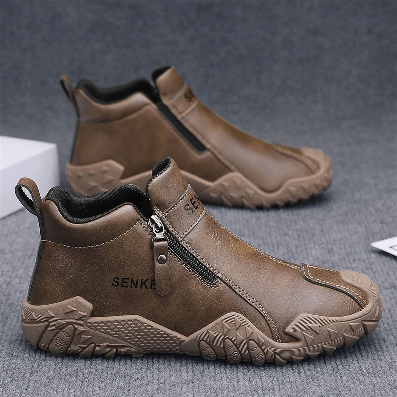 森刻冬季新款加绒保暖男士休闲鞋轻便百搭潮流舒适防滑防水男鞋子