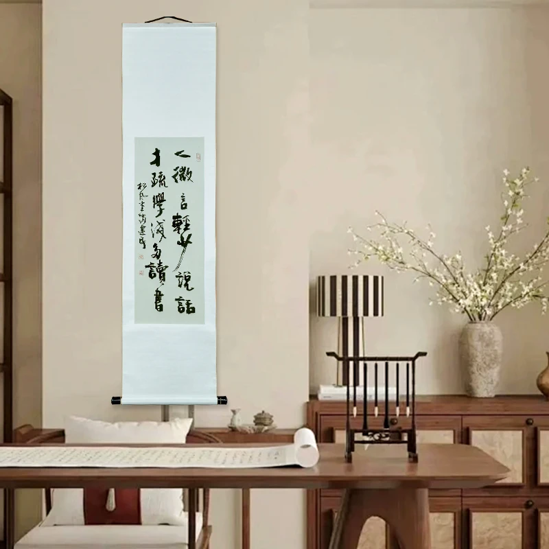 《人微言轻少说话》——赵建民精品书法158*40cm竖轴