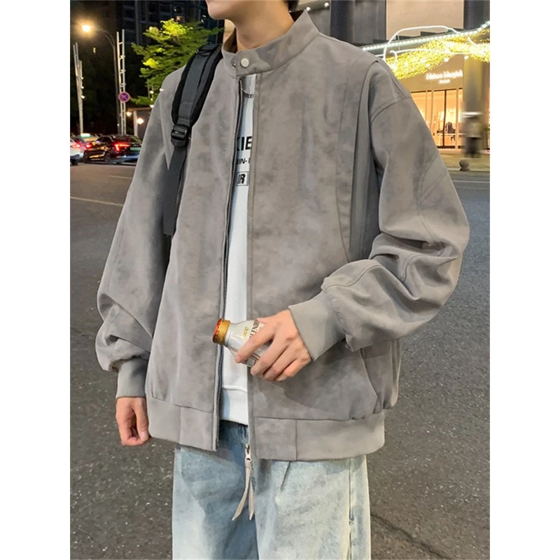青少年休闲长袖百搭外套春秋季新款男冲锋衣宽秋日穿搭渐变色美式