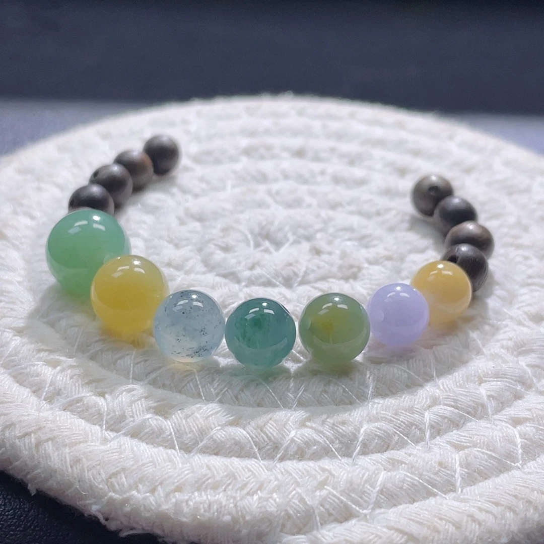 散珠翡翠缅甸翡翠a货卡8-10一组