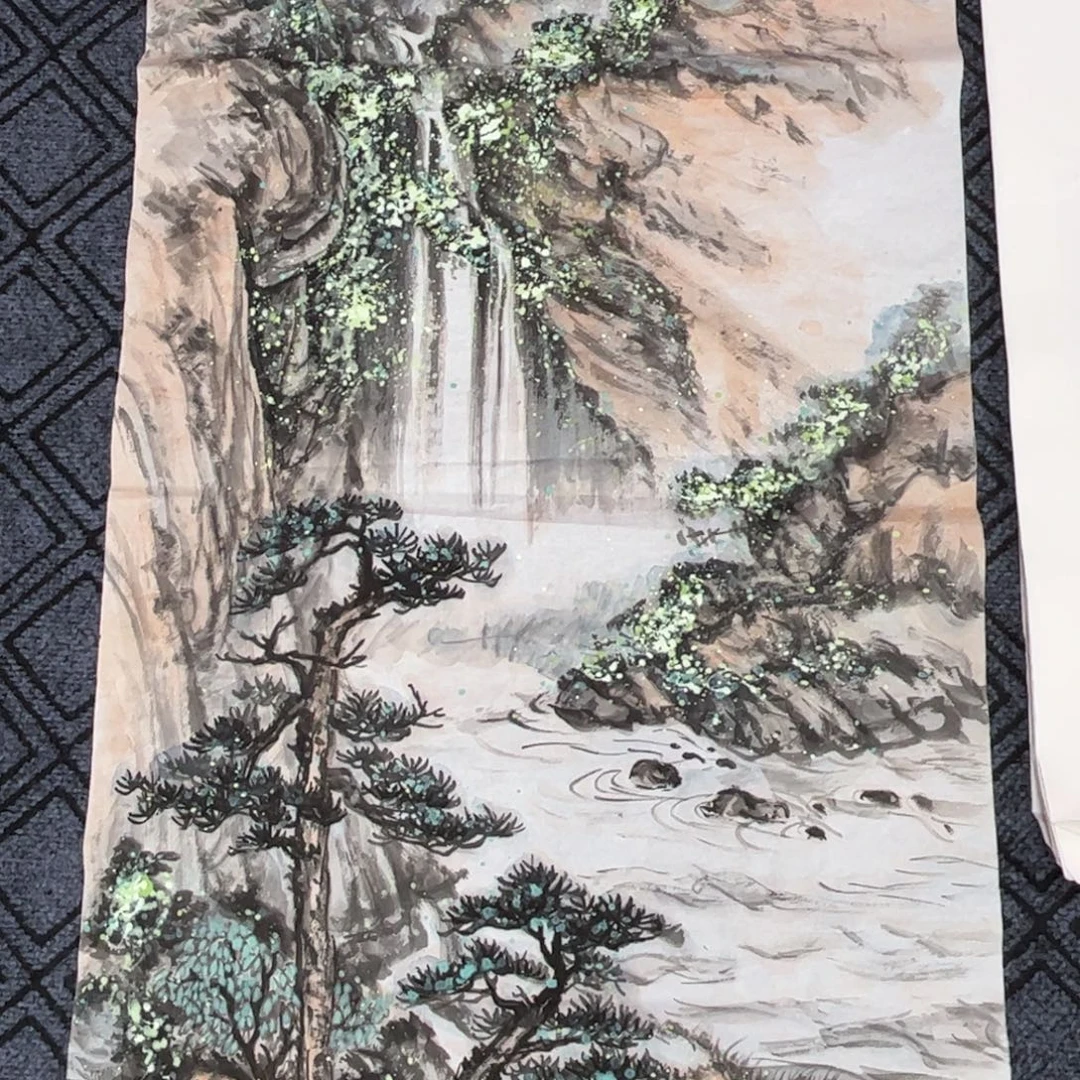 ****哥国画四尺山水作品