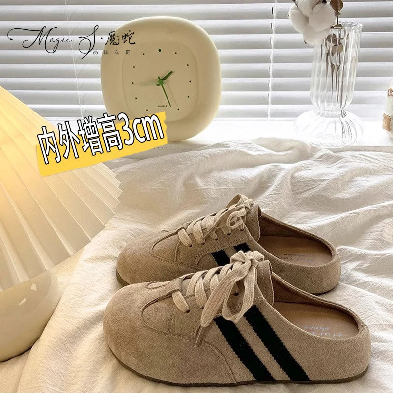 【万达撤柜】包头半拖鞋女外穿新款春夏复古德训鞋舒适女厚底无后跟