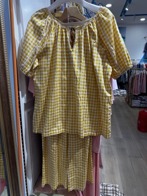 雅致内衣 | 秋鹿女士格纹家居服套装