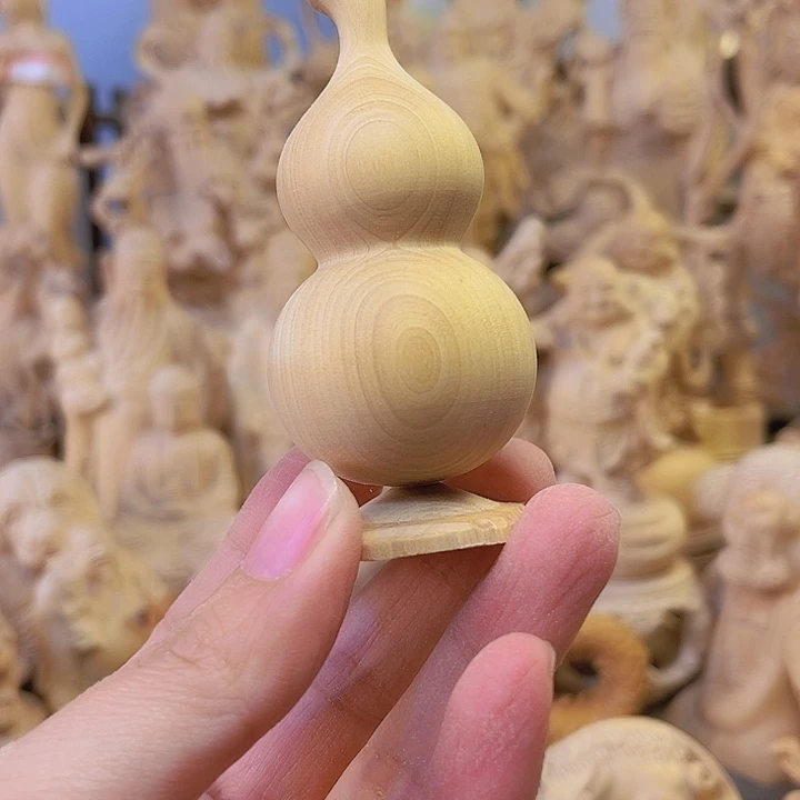 木恩****）小叶黄杨木7.5高素葫芦手把件