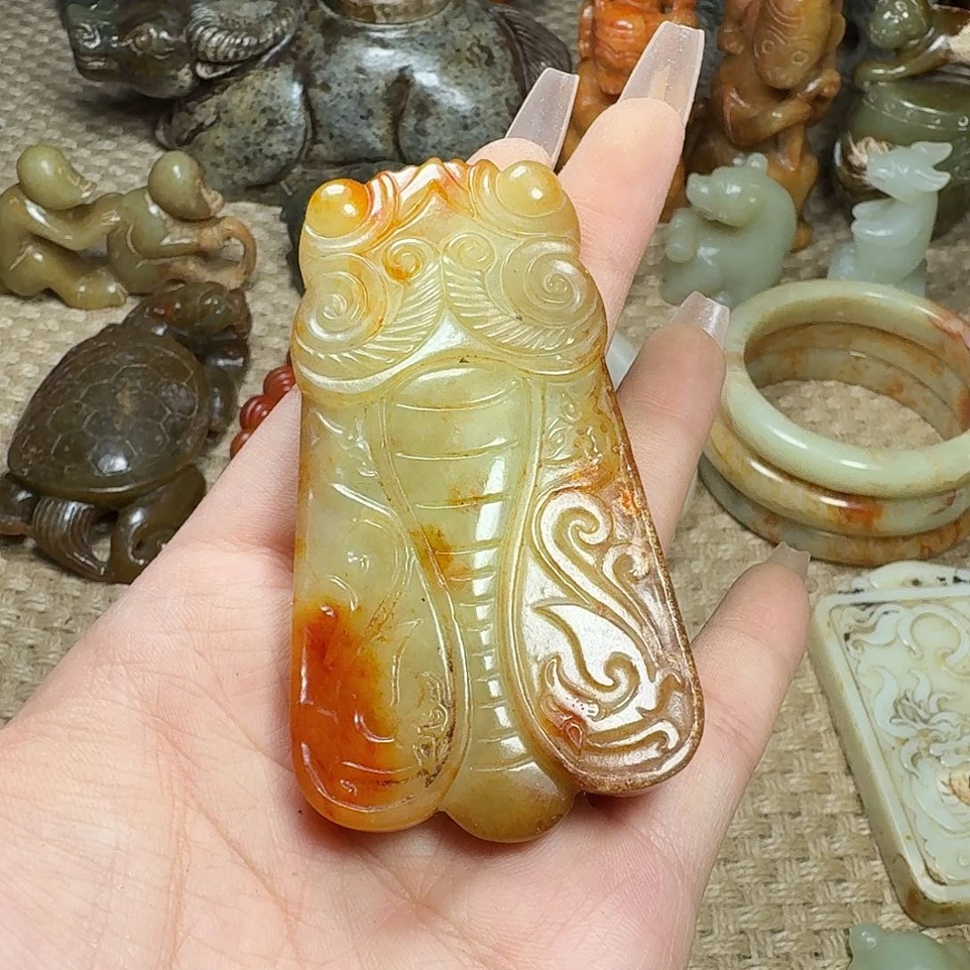 白玉菩提吊坠鹏**哥挂件