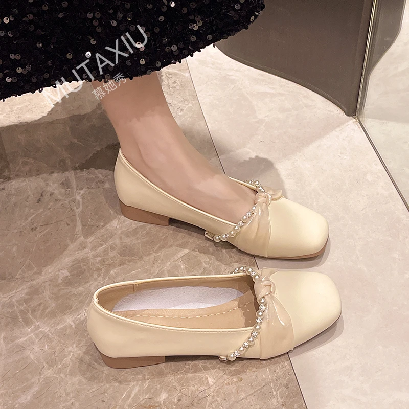 慕她秀玛丽珍单鞋女2025夏天爆款方头仙女风配裙子舒适低跟女单鞋