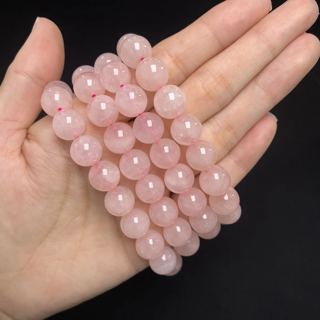 Y150 天然西柚粉水晶单圈手链9mm+多样性发一