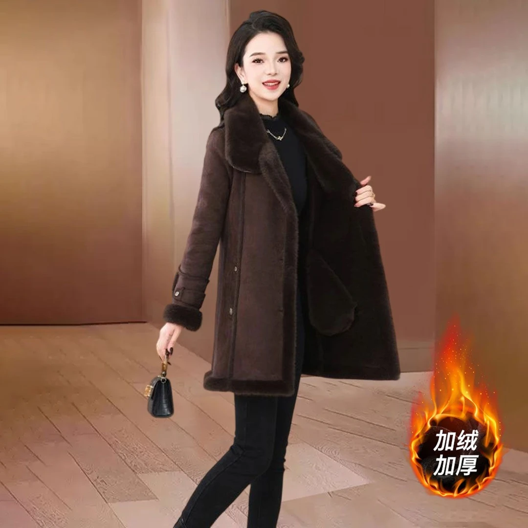 格纹高级感气质毛呢外套秋冬2025今年新款中长款加绒加厚呢子大衣
