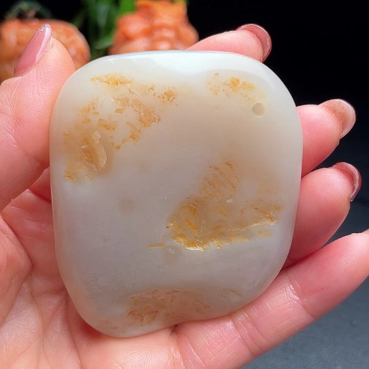 田黄石同*昌化田冻地牌子手把件