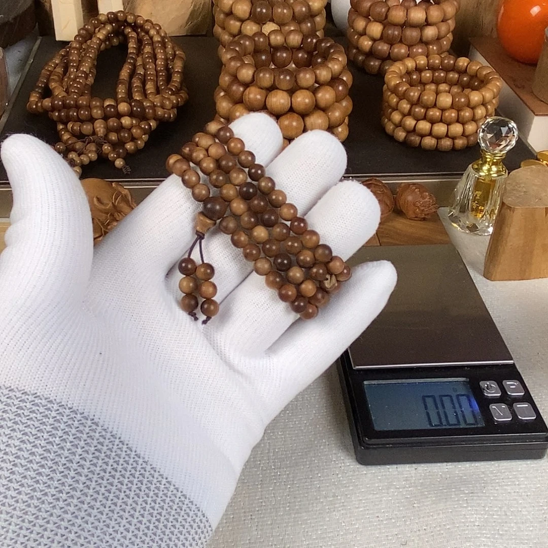 檀香木手串/手链老山檀0.6×108多圈沉水瑕疵
