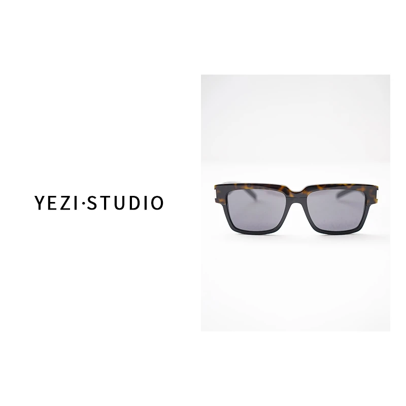 【琥珀纪】進口醋酸玳瑁半包窄框美式复古方形防晒墨镜25150001