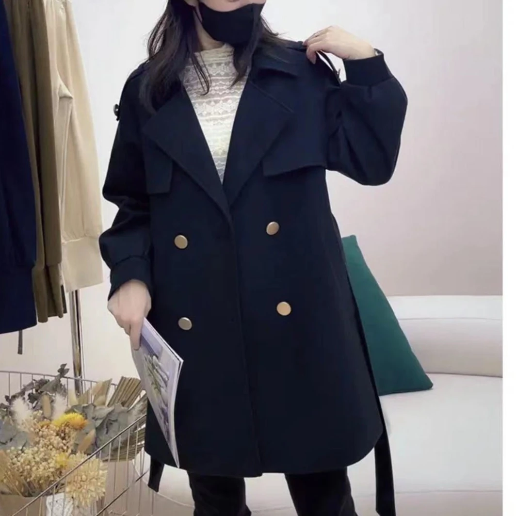 2025春秋新款时尚百搭气质显瘦风衣洋气外套休闲大衣B33-1长71