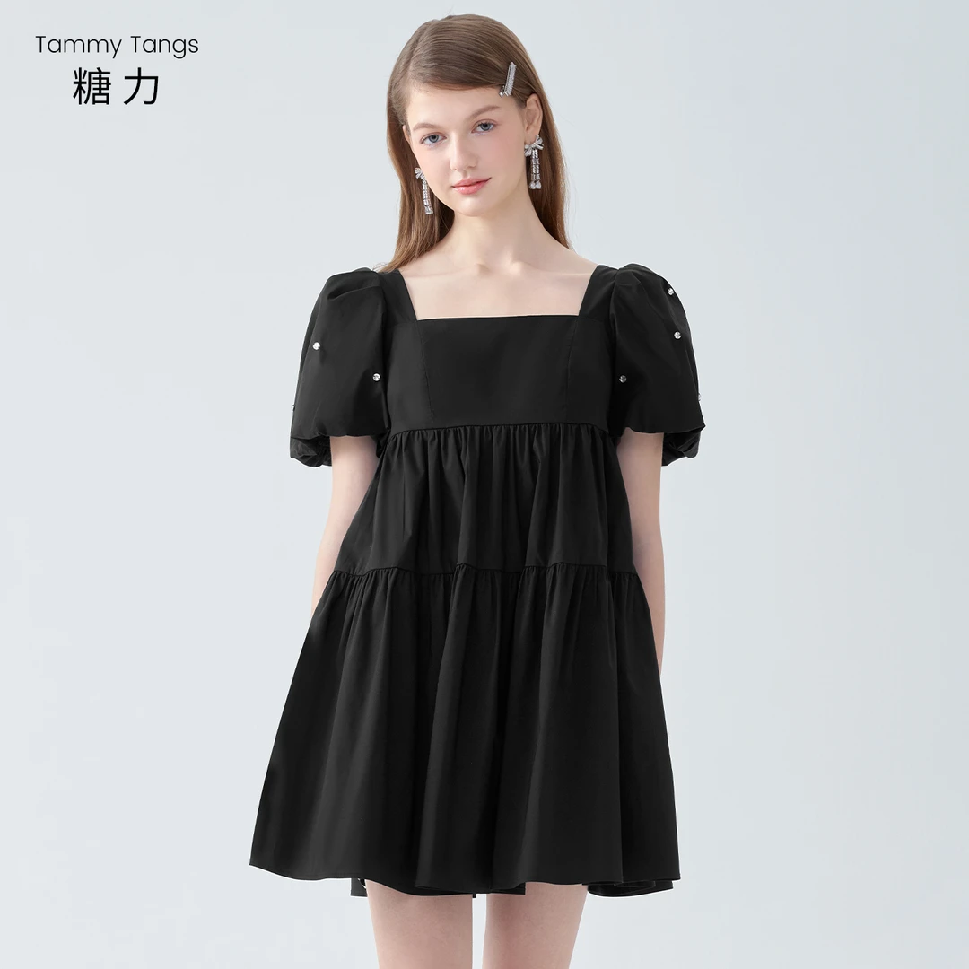 糖力蝴蝶结连衣裙