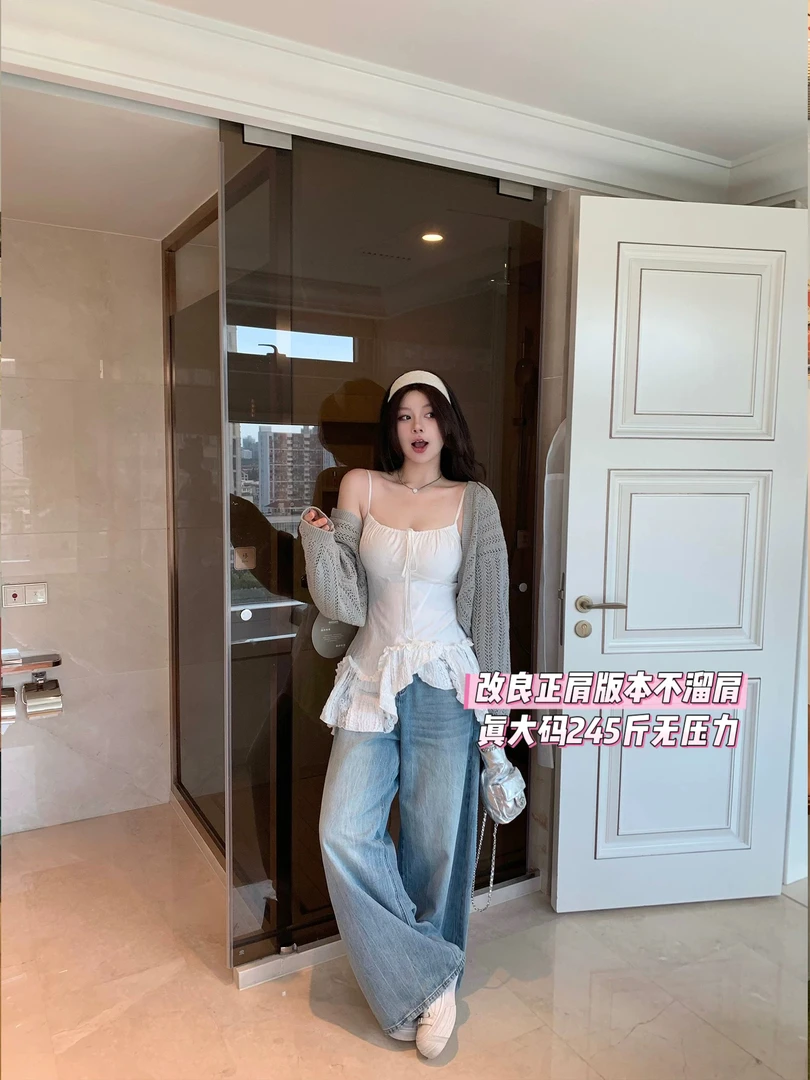 雯雯子推荐甜美风不规则甜美风吊带背心设计感辣妹外穿上衣女早秋