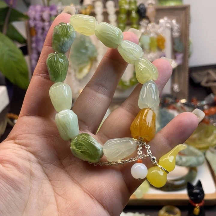 蛇纹石玉未镶嵌手链