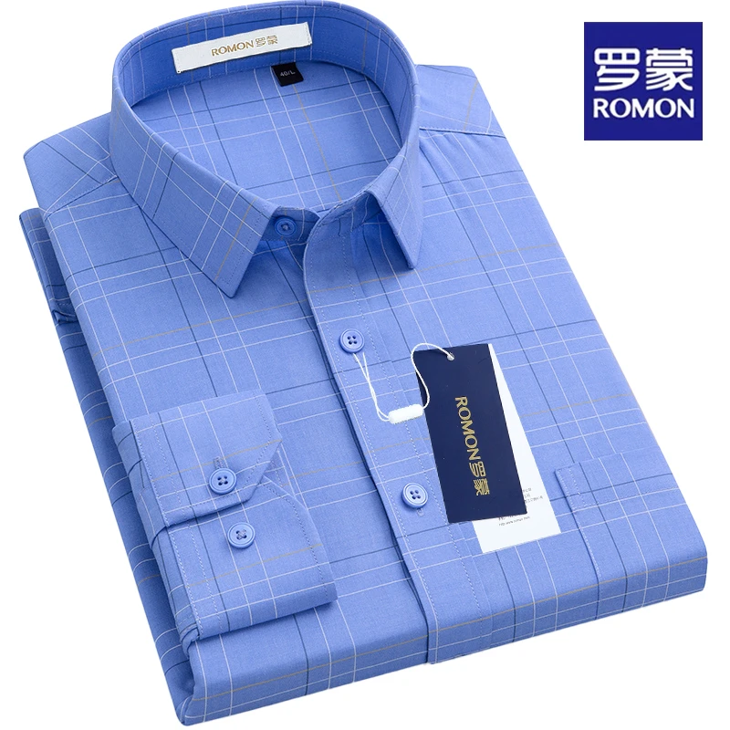 罗蒙上档次衬衫男款爆款2025新款条纹衬衫中老年职业春季长袖衬衣