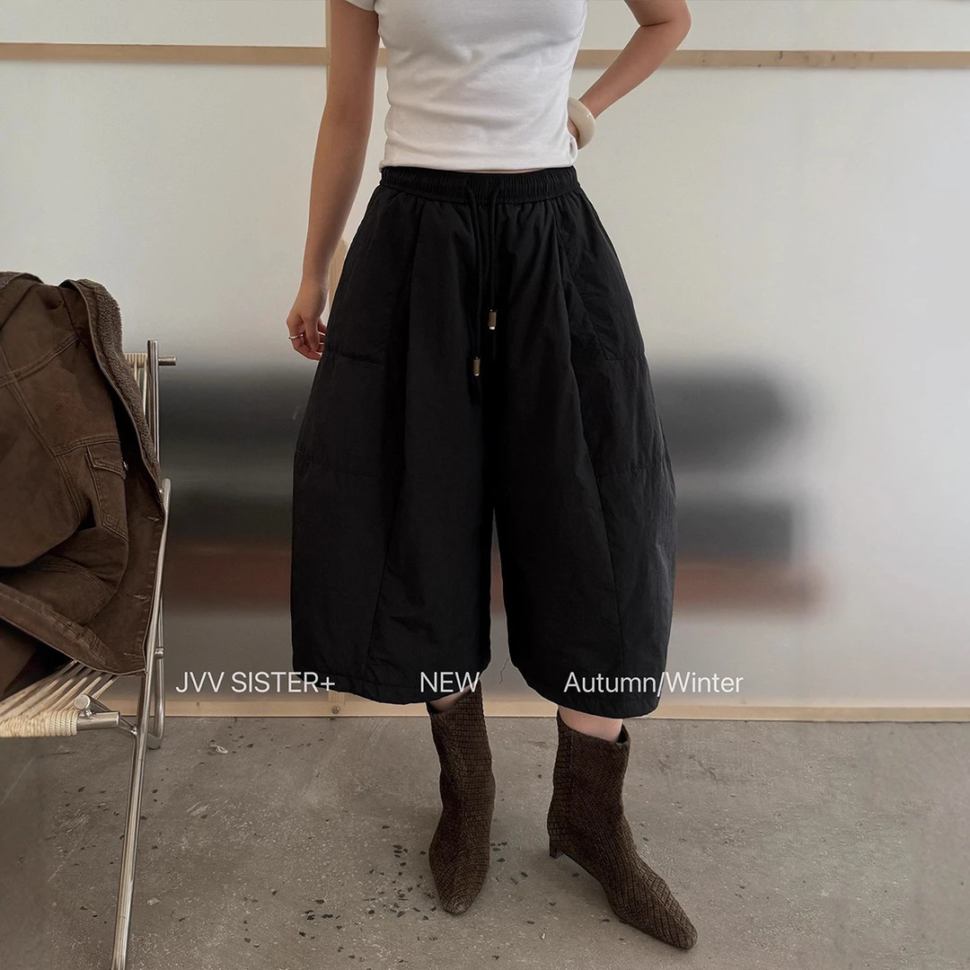 JVV十三行2025冬季新款宽松慵懒风夹棉气球裤显瘦休闲裤女潮71705