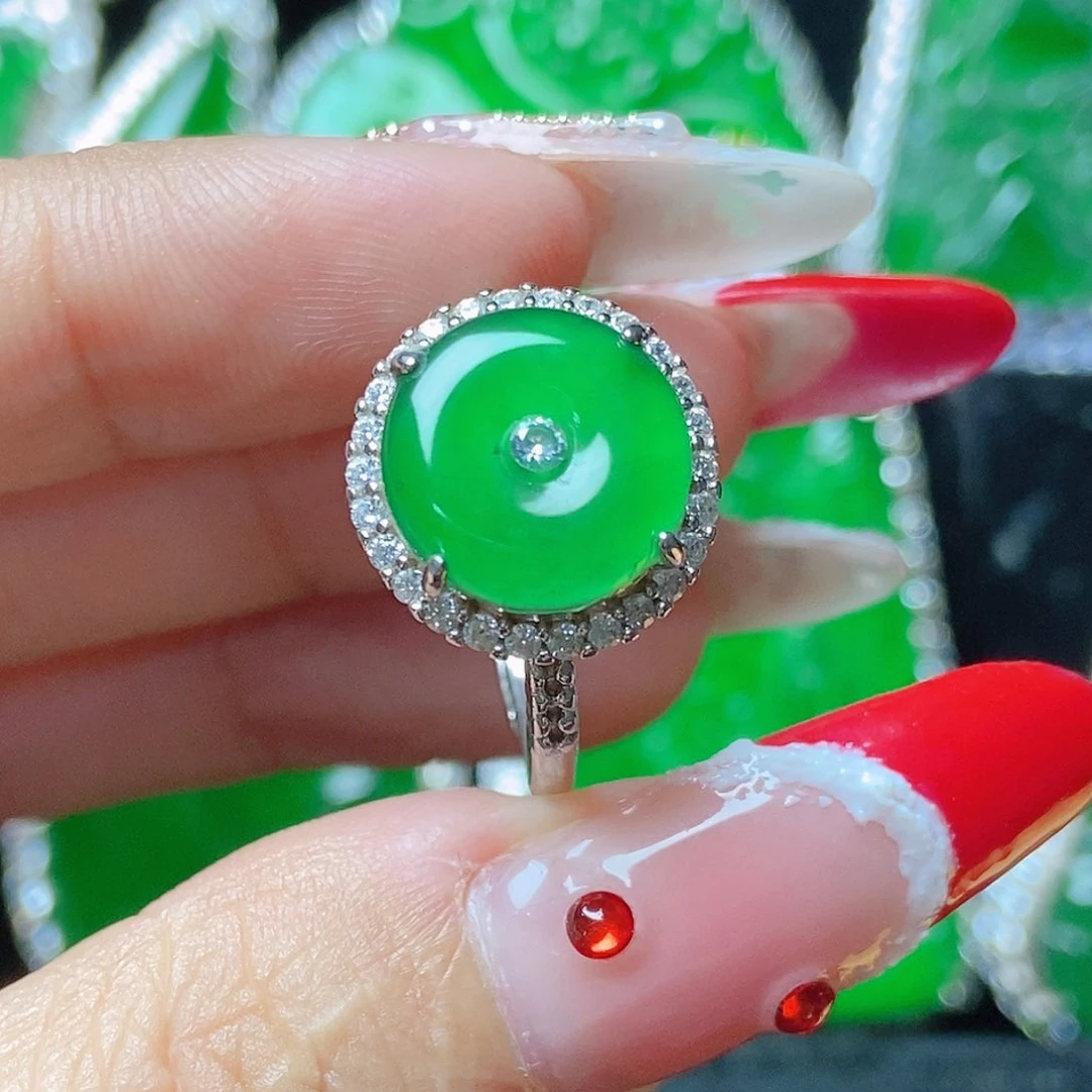 颈饰银S925镶嵌翡翠