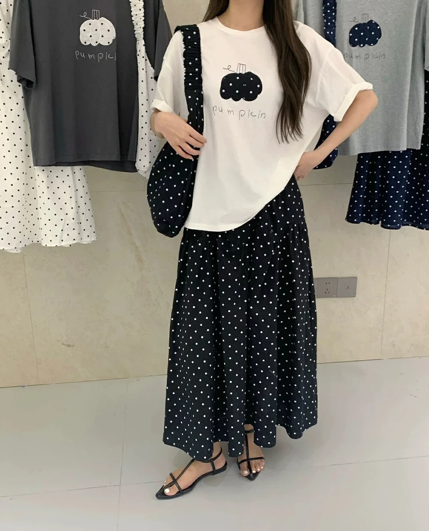 新疆包邮【A53】波点南瓜两件套-衣长58裙长81腰围62