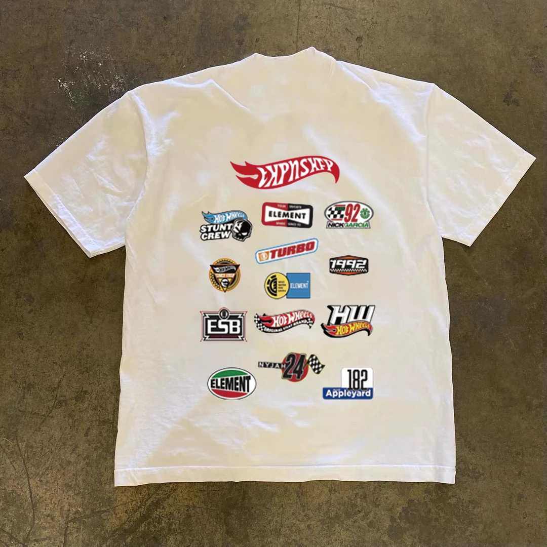 美式潮流短袖t恤圆领纯棉重磅上衣新款男女同款潮牌ins打底衫T恤