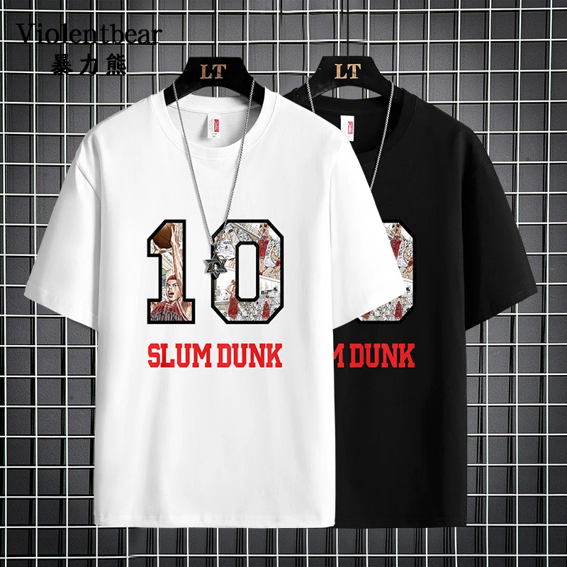 暴力熊夏季新款男休闲纯棉韩版运动数字印花宽松百搭短袖圆领T恤