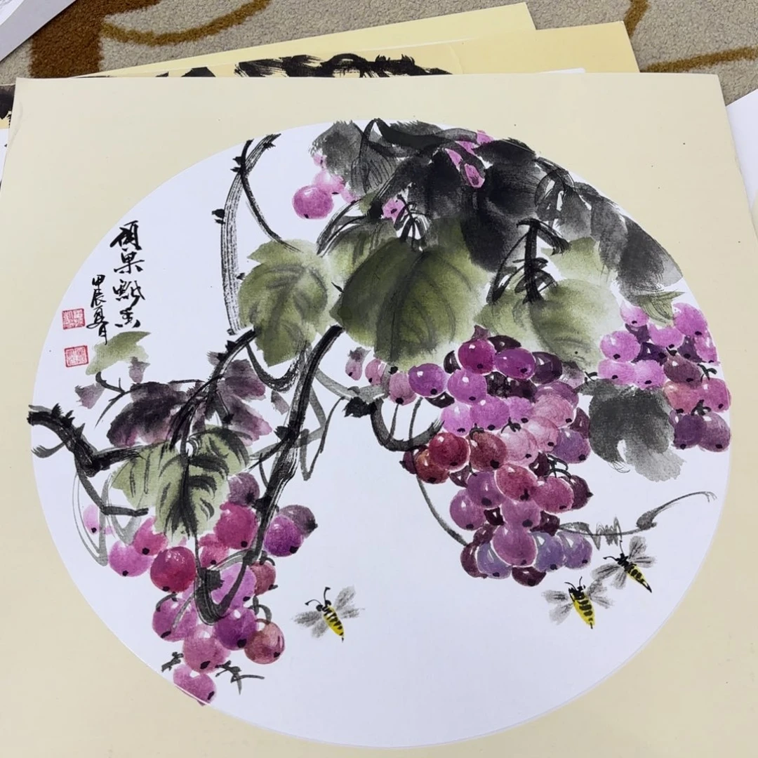 国画都发卡纸花鸟