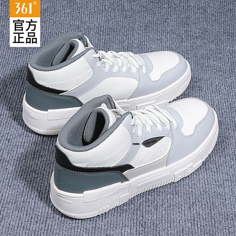 361°板鞋男官方正品男鞋高帮小白鞋百搭运动鞋秋冬季软底休闲鞋子