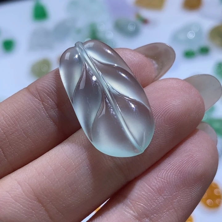 定制翡翠未镶嵌冰玻叶子