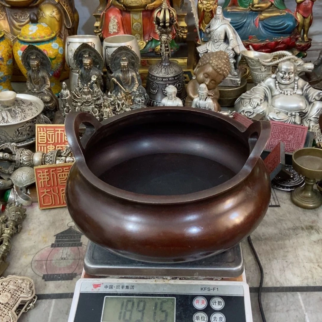 神*玉老杨风筒摆件老杨黄铜。