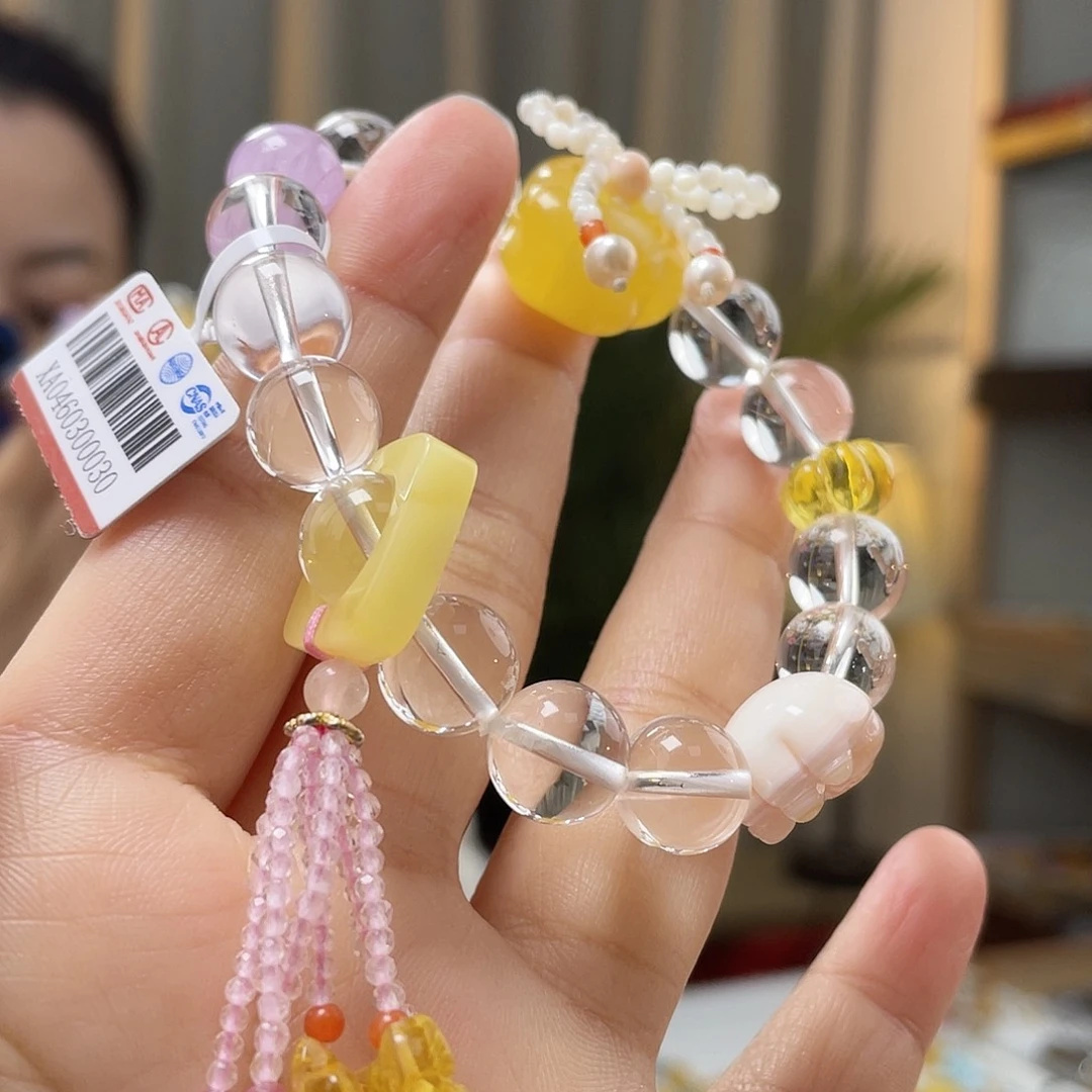 琥珀裸石未镶嵌蜜蜡手串