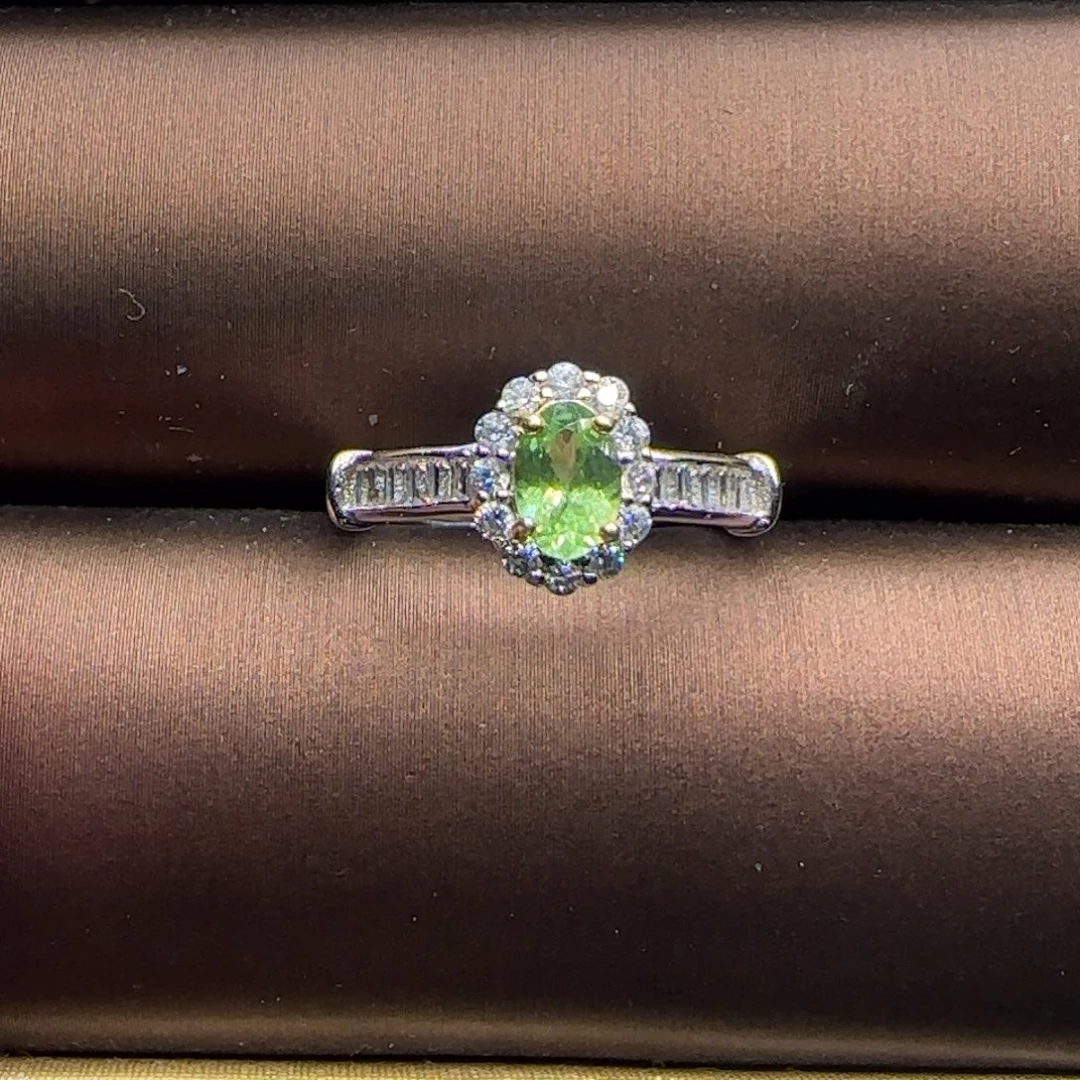 石榴石（沙弗莱）戒指银S925镶嵌