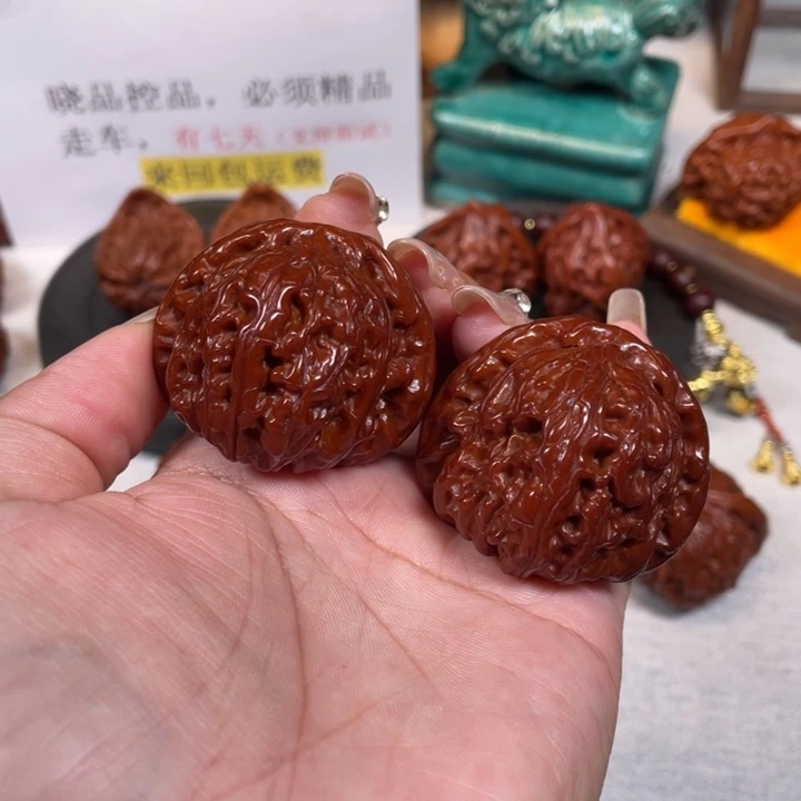 肉***阳吊坠文玩核桃白狮子7LXP#00#