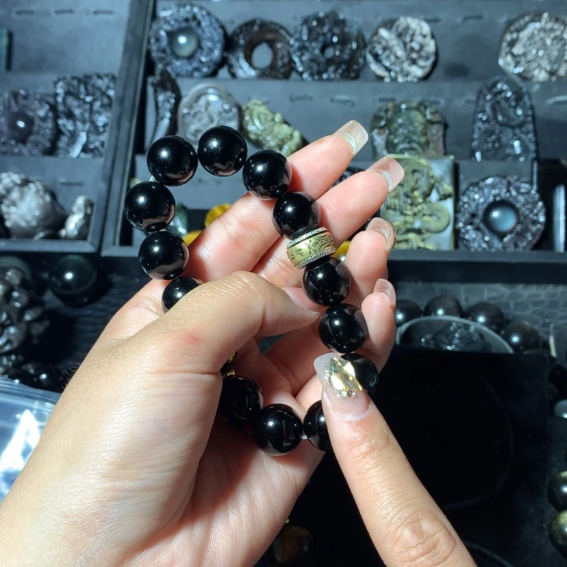 【闪购商品】黑曜岩手链未镶嵌年***.