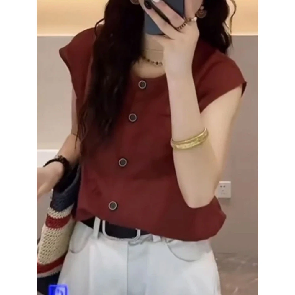 香朵儿无袖上衣裤子两件套套装女2025年夏季新款洋气衣服女两件套